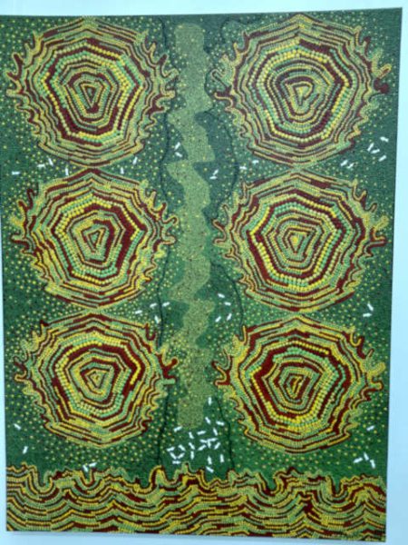 A beautiful original painting showing the detailed overview of of auntumn leaves on the highlands.